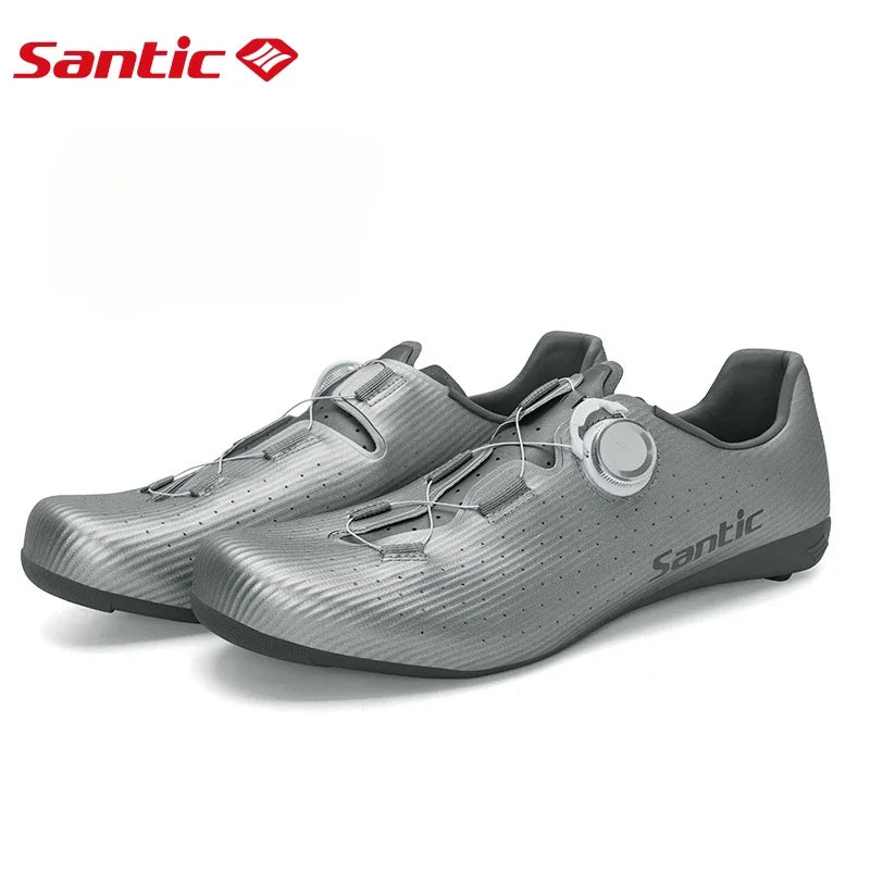 Santic Cycling Shoes Men Carbon Fiber Outsole Road Bike Shoes Women Breathable ATOP Reel Knob Lacing System WZS24043