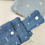 Women Short Wallets Canvas Female Purses Cute Star Bow Card Holder Wallet for Girl Small Zipper Wallet with Coin Purse