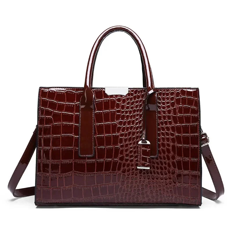 Luxury Vintage Crocodile Pattern Tote