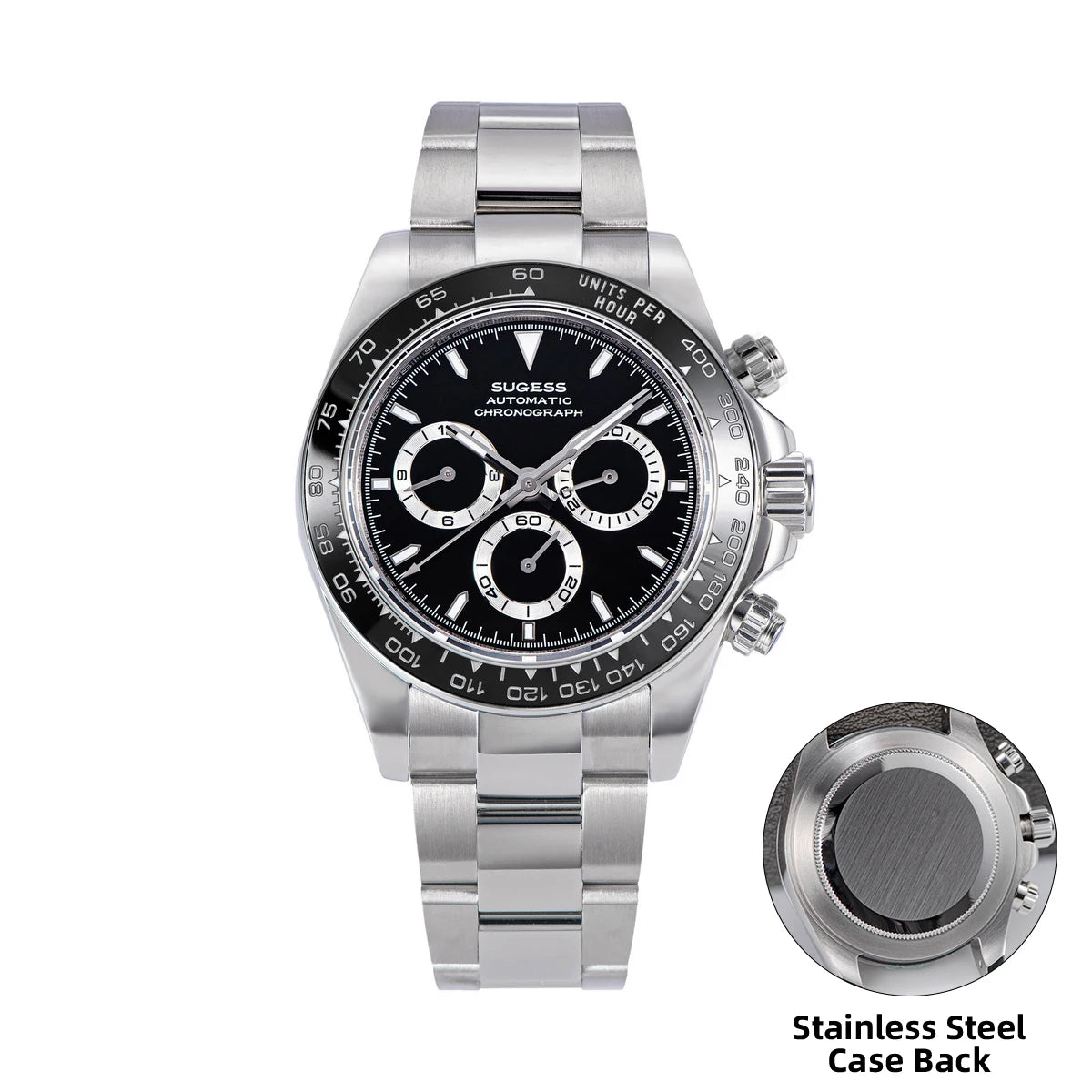 Sugess Panda Chronograph 39mm Automatic Watch