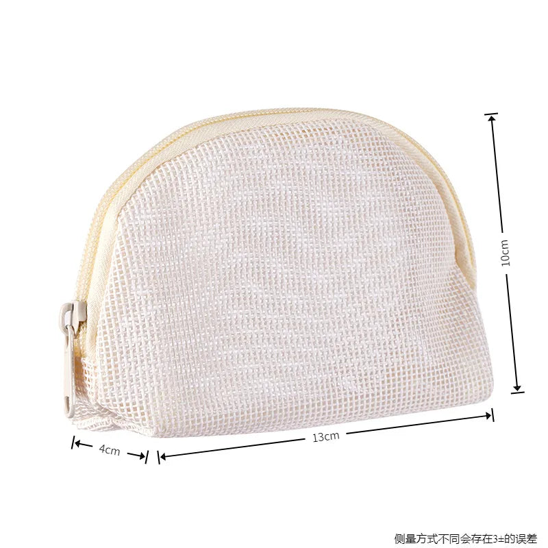 Large Mesh Makeup Bag for Women Portable Breathable Cosmetic Organizer Bag Travel Makeup Pouch with Simple Design