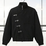 Women' S Vintage Autumn Winter Jacket Airplane Buckle Loose Lapel Coat Full Sleeve Outwears 2025 New Lady High Streetwears