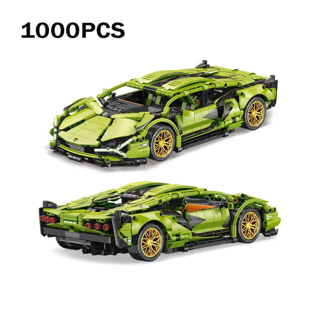 Creative DIY Racing Car Model Building Bricks Kit Advanced MOC Construction Toys for Adults Boys Girls Holiday Gift Idea