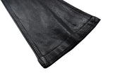 Black Waxed Leather Stretch Flare Jeans