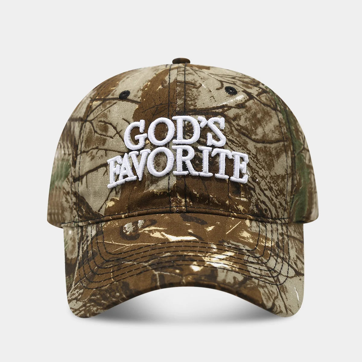 Retro Camo Cotton Baseball Cap with 3D Embroidery