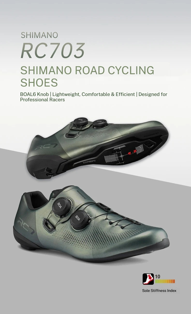SHIMANO RC703 Road Cycling Shoes Carbon Sole SPD-SL Cleats Compatible Professional Road Bike Lock Shoes Men Women