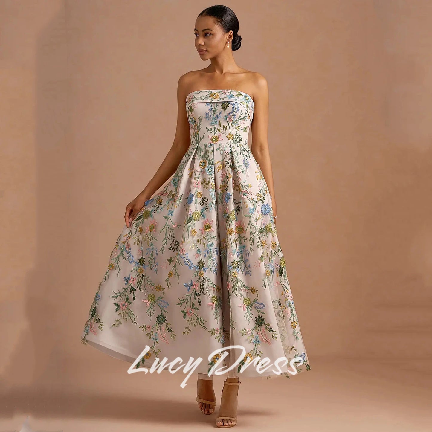 Lucy Floral A-Line Gown | Wedding & Prom Dress