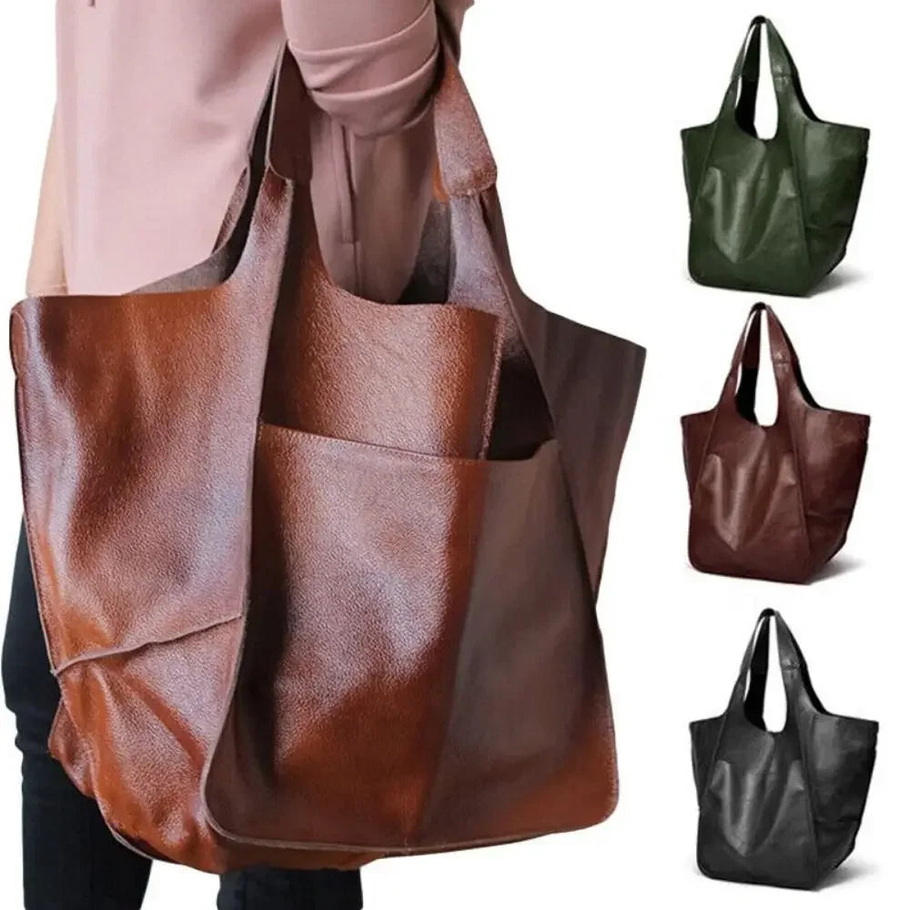 Large PU Leather Tote Bag for Everyday Carry