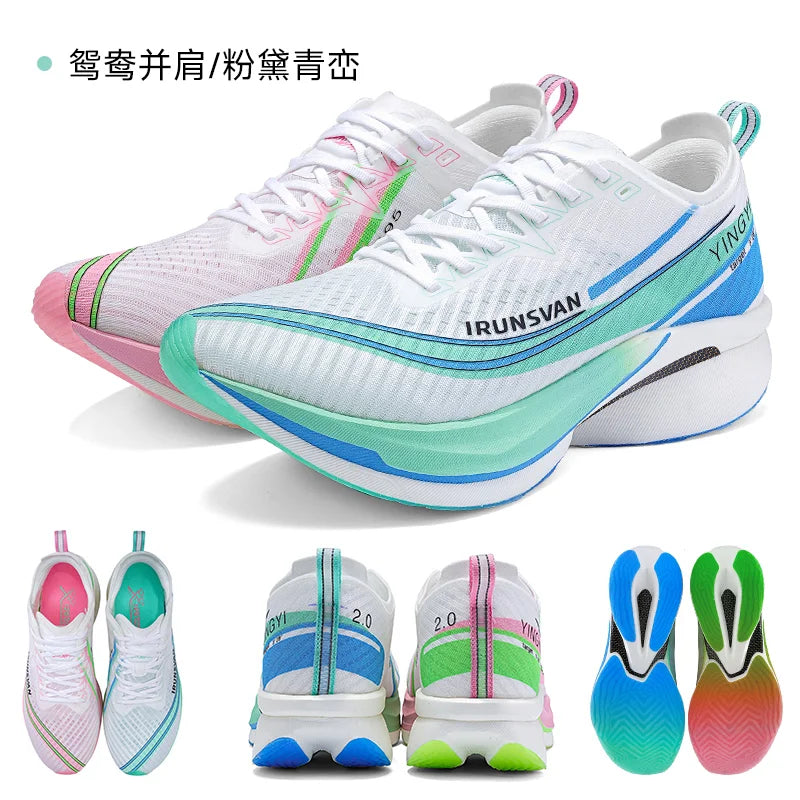 IRUNSVAN Shadow Wing 2.0 Carbon Plate Professional Marathon Running Shoes Men Lightweight Cushioning Training Outdoor Sneakers