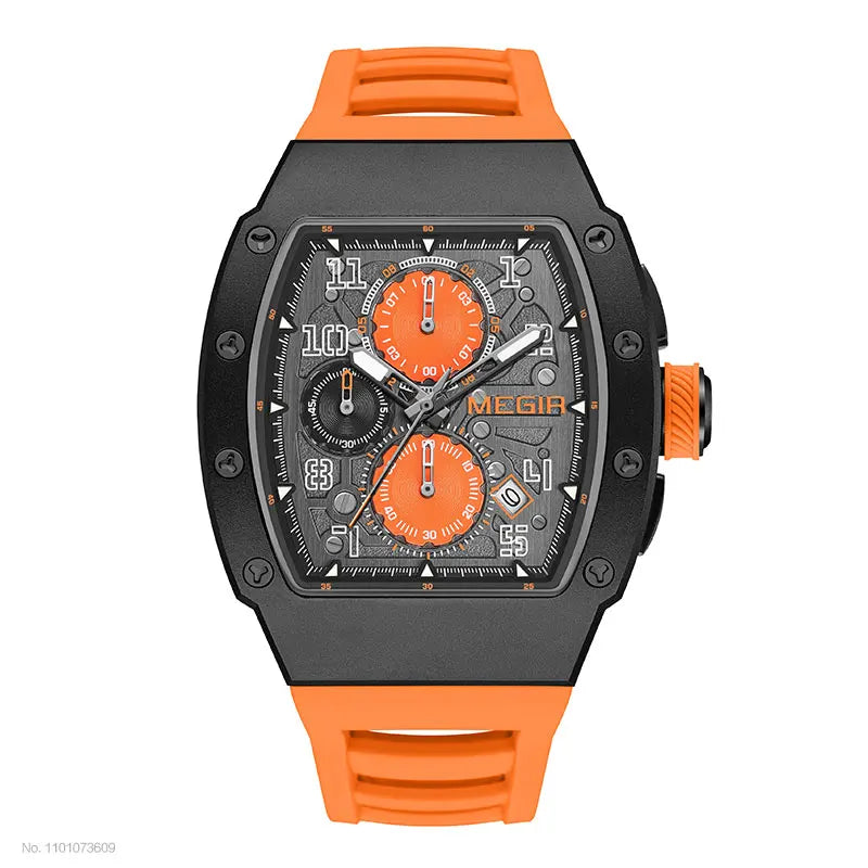 Men's Sport Chronograph: Stainless Steel Waterproof Quartz Watch