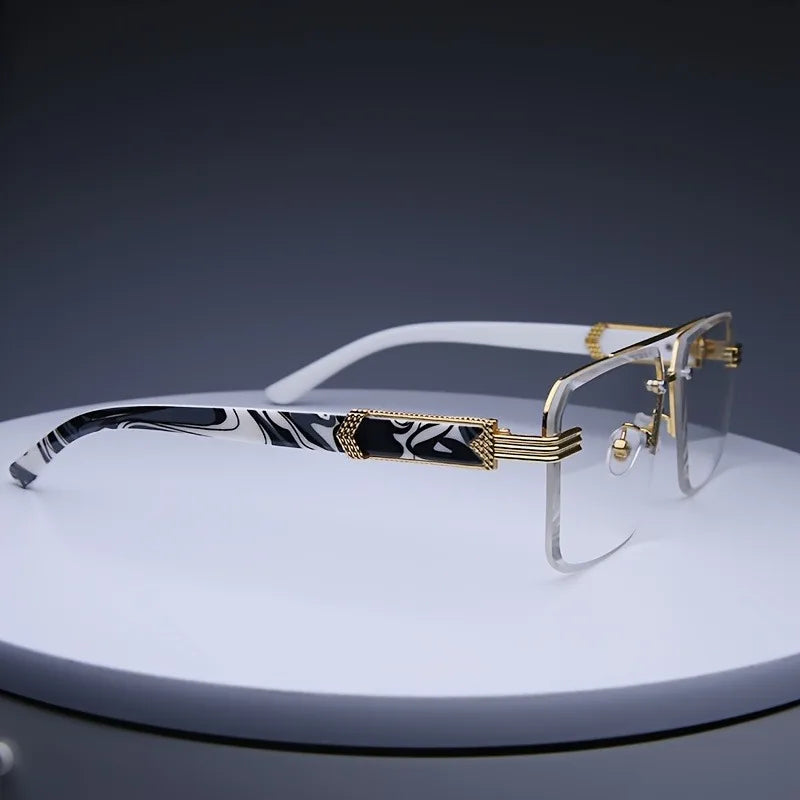 Rimless Rectangle Sunglasses – UV400 Unisex Shades