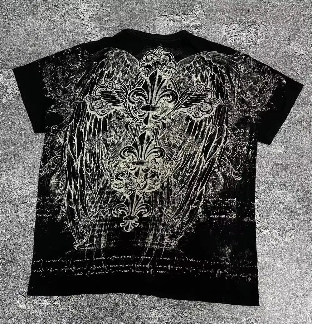 Men's Affliction Style Y2K Graphic Tee – Double-Sided Print