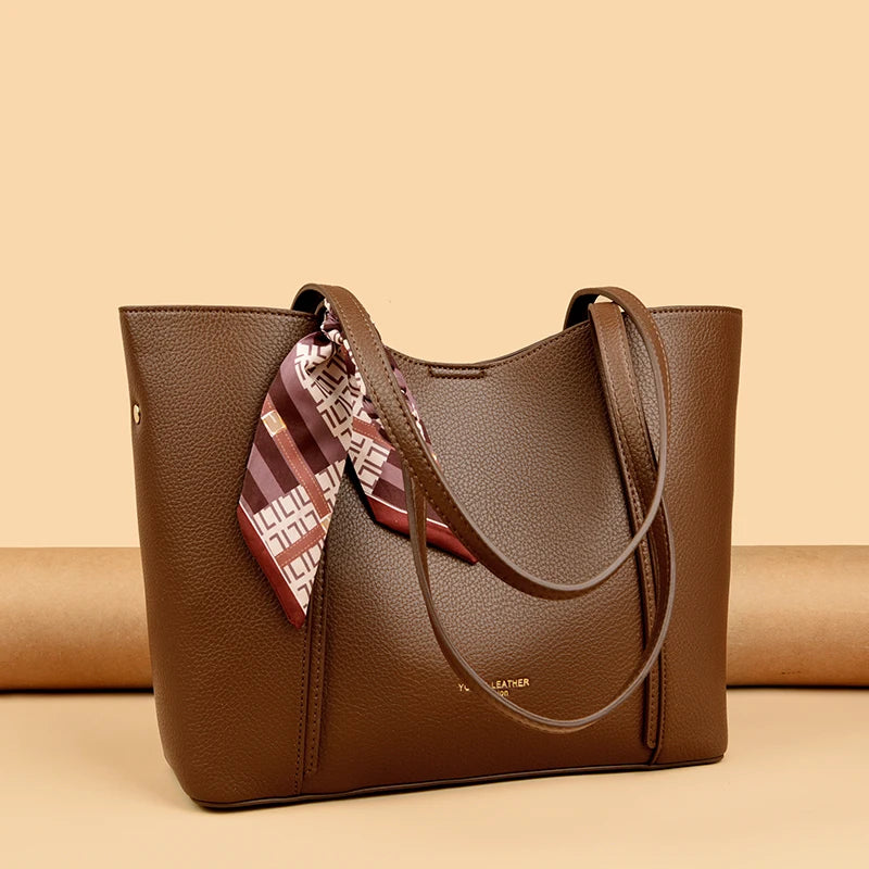 Genuine Brand Women Tote Bag High Quality Soft Leather Large Ladies Shoulder Crossbody Bag Luxury Female Shopping Handbag A Main