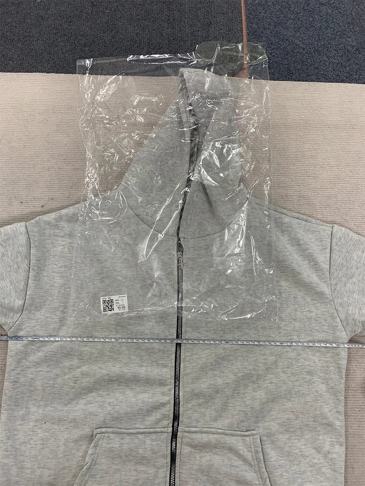 Men’s Grey Leopard Print Zip-Up Hoodie
