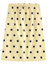 Polka Dot Lace-Up A-Line Skirt – Chic Knee-Length