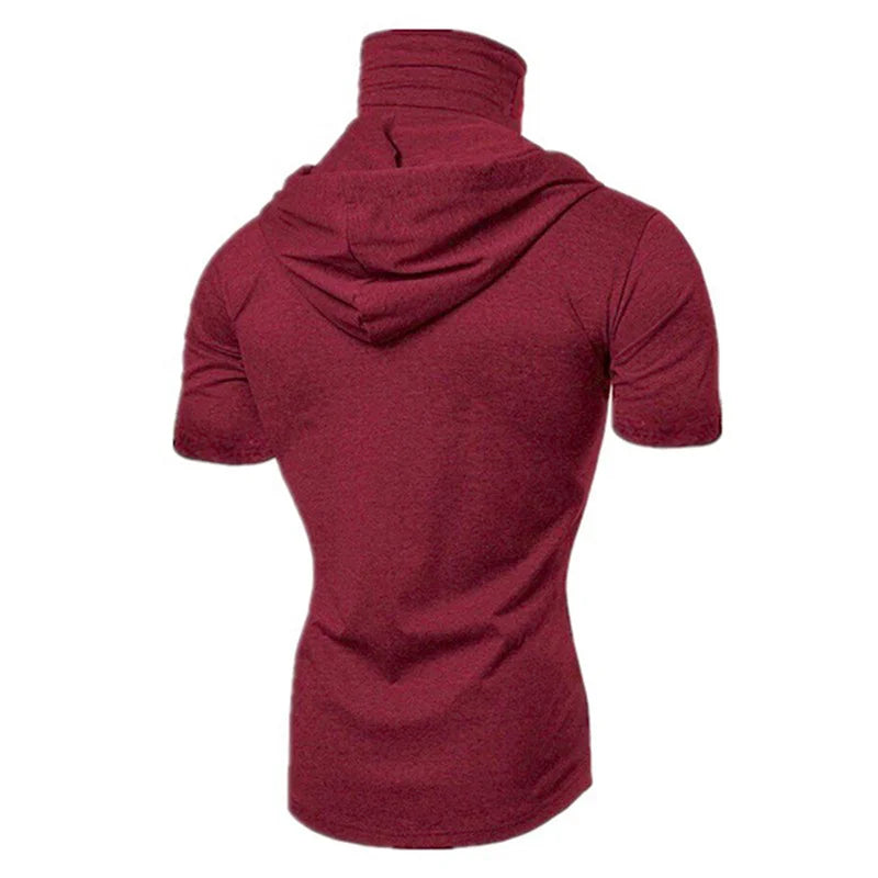 Men’s Short Sleeve Performance Hoodie with Integrated Mask