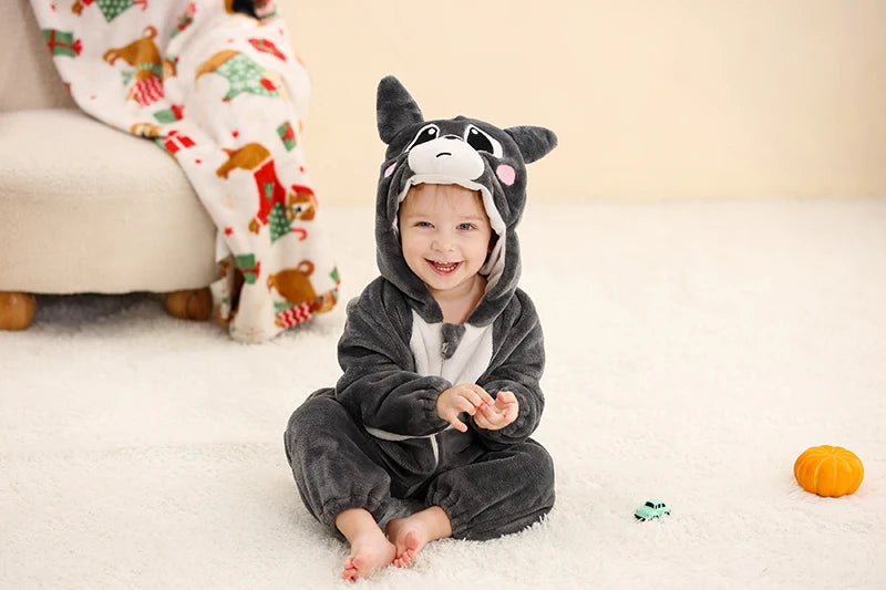 Plush Hooded Baby Winter Romper