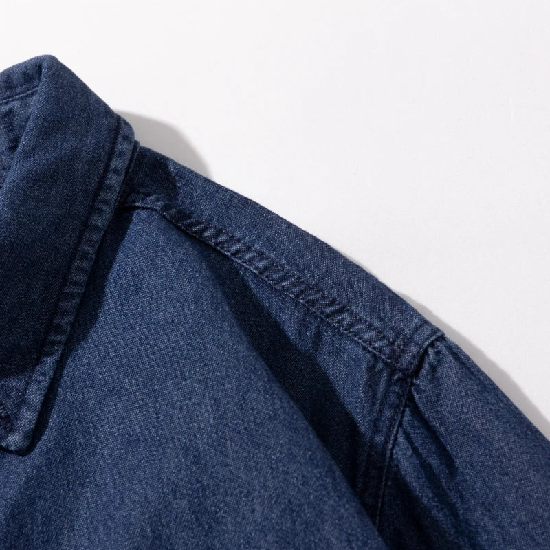 Classic Washed Denim Shirt Men's 2025 Autumn New Dark Blue Fashion Loose Casual Long-sleeved Jean Shirts Korean Clothes