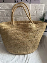 2026 Large Handwoven Rattan Tote Bag for Women Natural Straw Beach Bag Purse Luxury Shoulder Bags Handbag Summer