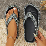 Leopard Print Cloud Slides – Soft Thick-Sole Summer Beach Sandals
