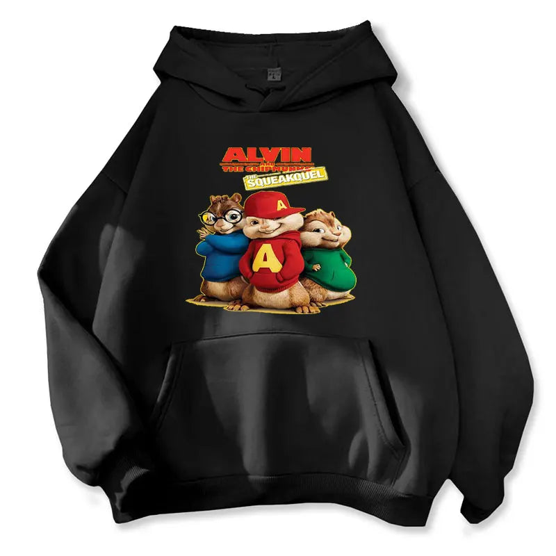 2026 Fashion Neutral Casual Sports Men's and Women's Hoodies Alvin Chipmunk Halloween Men's and Women's Hoodies Trendy Clothing