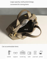 Women's Natural Cow Leather Bag Female Retro Cowhide Crossbody Bags Ladies Large Capacity Shoulder Bag for Middle aged Women