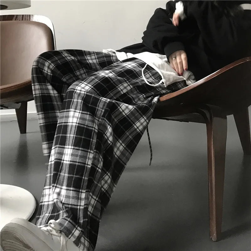 Oversize Plaid Hip-Hop Sweatpants