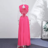Backless Women Dress Cross Waist Long Dress Sleeveless Backless dresses A Line Ruched Evening Gown  Elegant Party Gown 2026 New