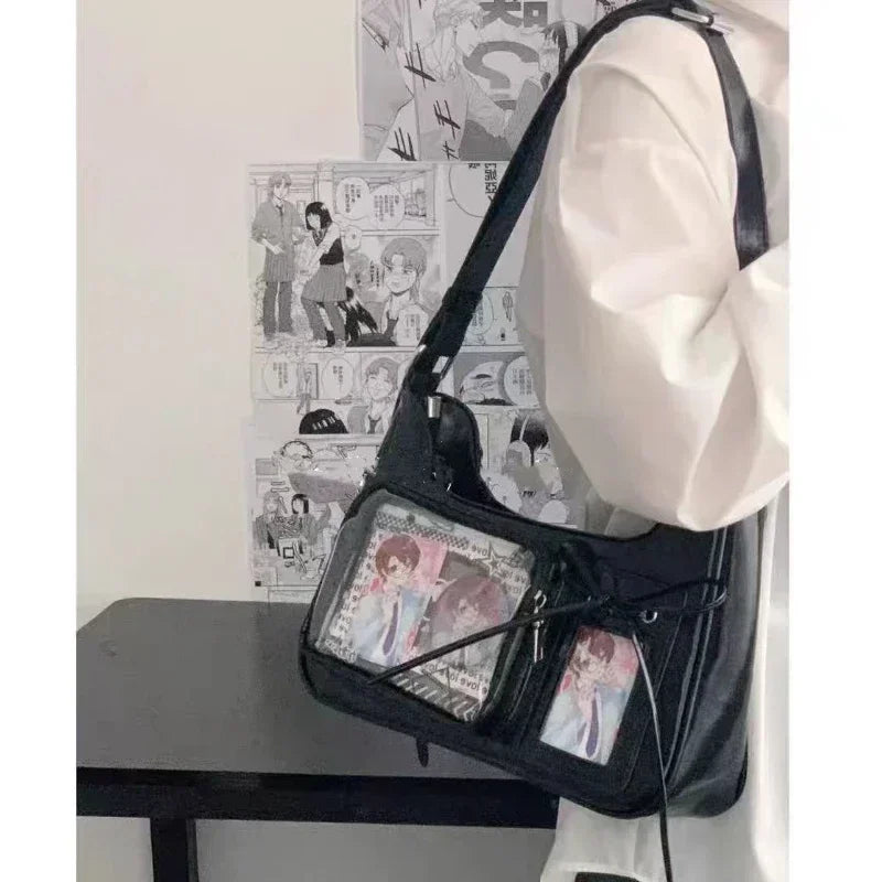 Y2K Transparent Ita Shoulder Bag – Harajuku Crossbody Purse