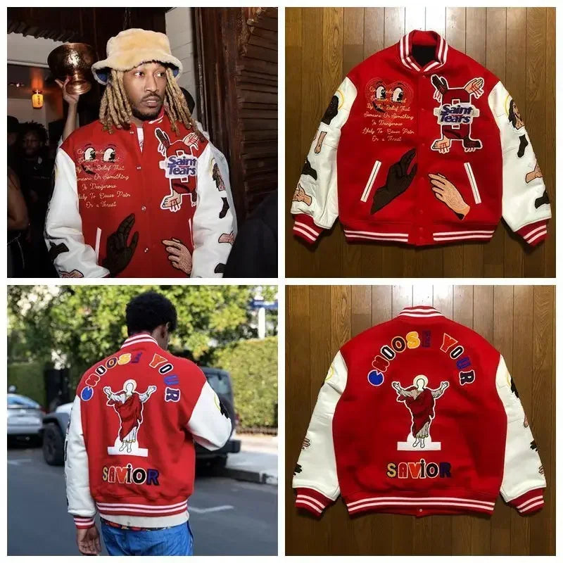 Trendy Embroidered Baseball Jacket