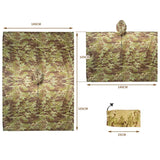 Military Camo Waterproof Rain Poncho & Shelter