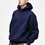 DIY Custom Your Brand LOGO 500GSM Heavy Weight New Autumn Winter Casual Thick Cotton Men's Top Solid Color Hoodies Sweatshirt