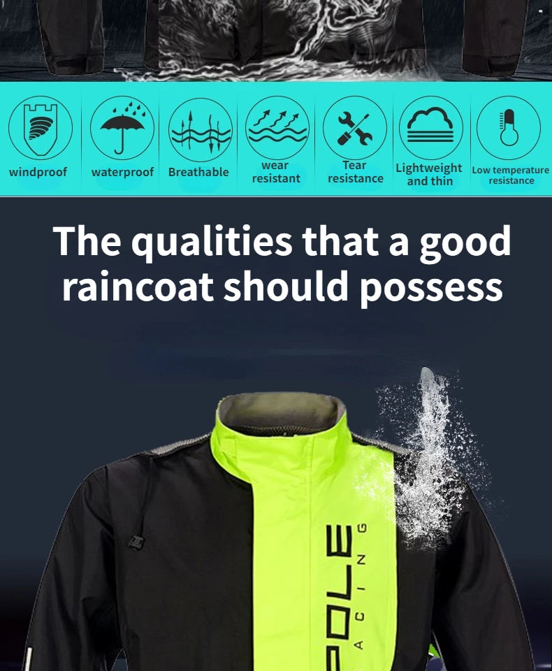 POLE Motorcycle Rain Suit – Waterproof & Reflective