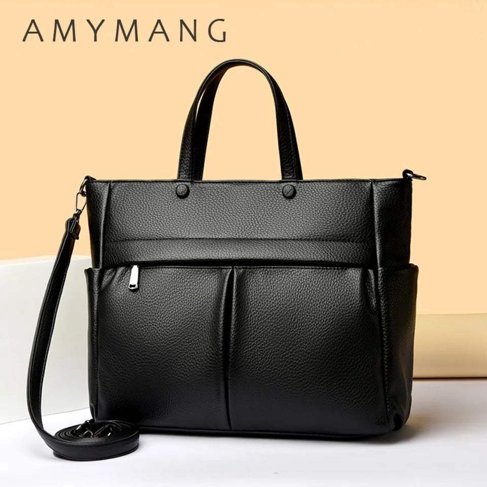 14'' Laptop Business Commuting Handbag Top Quality Materials Ladies Handbag Female Shoulder Bag Put in A4 Magazine and Notebook
