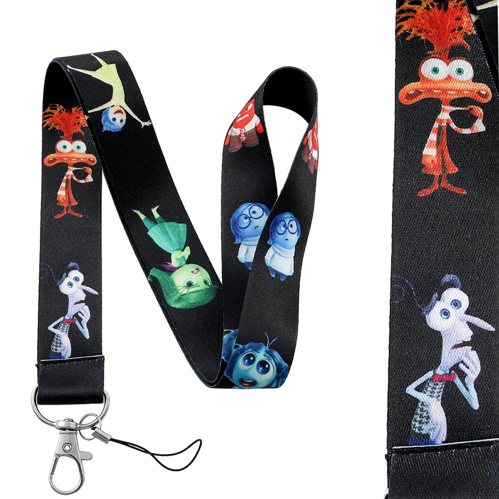 Anime Inside Out 2 Keychain Cartoon Cute Joy Sadness Anger Fear Doll Figure Keyring Schoolbag Lanyards Pendent Christmas Gift