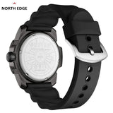 NORTH EDGE Gift Box Watch for Man Solar-powered PHOTON Fashion Quartz Watch Waterproof 50M Sport Silicone Strap Men Watch Reloj