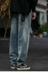 Men's Loose Fit Denim Cargo Jeans