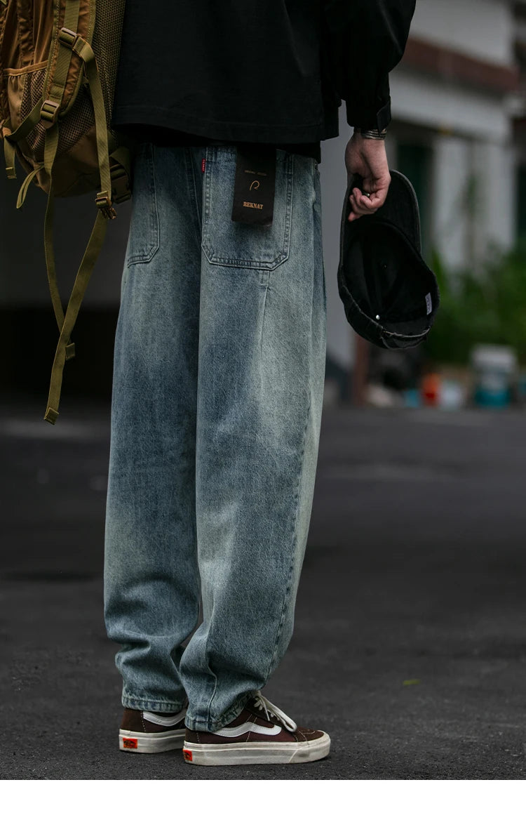 Men's Loose Fit Denim Cargo Jeans
