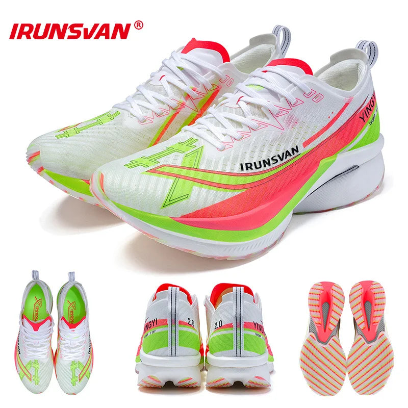 IRUNSVAN Shadow Wing 2.0 Carbon Plate Professional Marathon Running Shoes Men Lightweight Cushioning Training Outdoor Sneakers