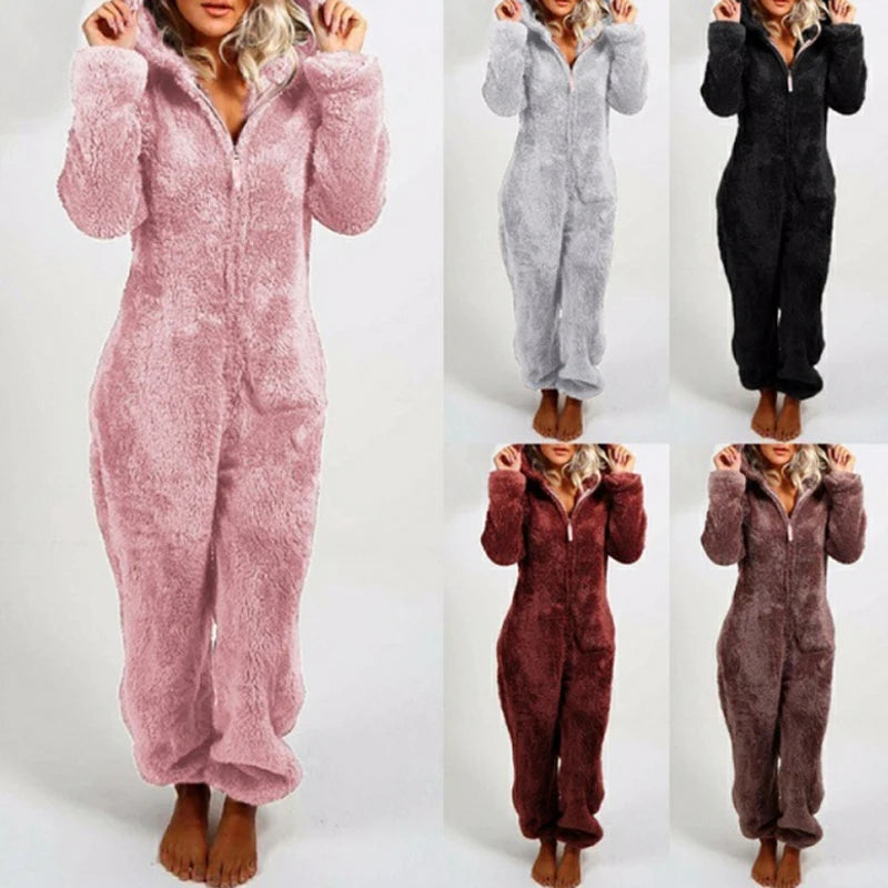 Women’s Elegant Hooded One-Piece Jumpsuit