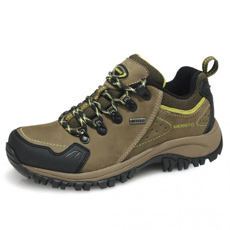 MERRTO Cowhide Outdoor Men Hiking Shoes Trekking Hunting women Tourism Mountain Breathable Climbing Sneakers Tactical boots