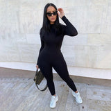 Long Sleeve Slim Fit Ski-Style Jumpsuit - Athletic Streetwear