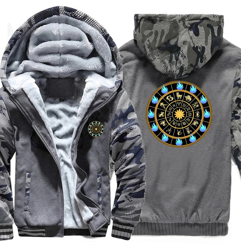 Saint Seiya Men's Thick Zip-Up Anime Hoodie