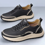 2026 Mens Leather Casual Shoes Slip On Comfortable Breathable Lightweight Non Slip Waterproof Loafers