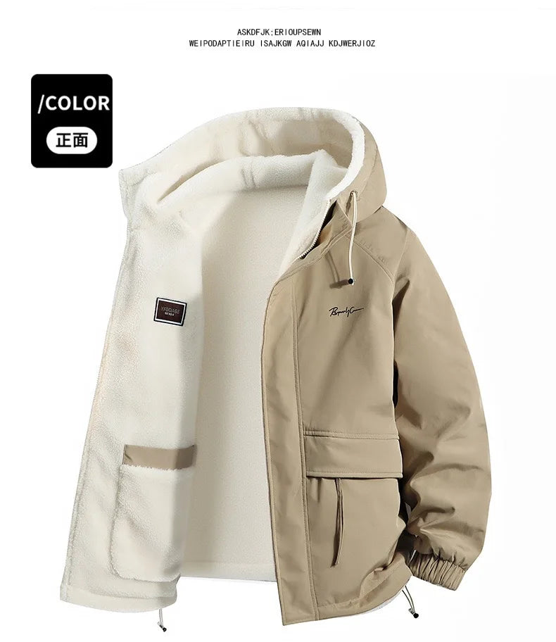 Men’s Fleece-Lined Hooded Winter Jacket