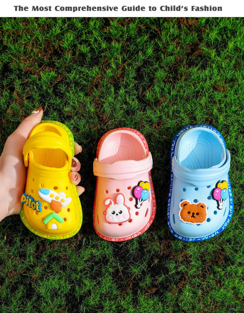 Cartoon Kids’ Summer Garden Clogs