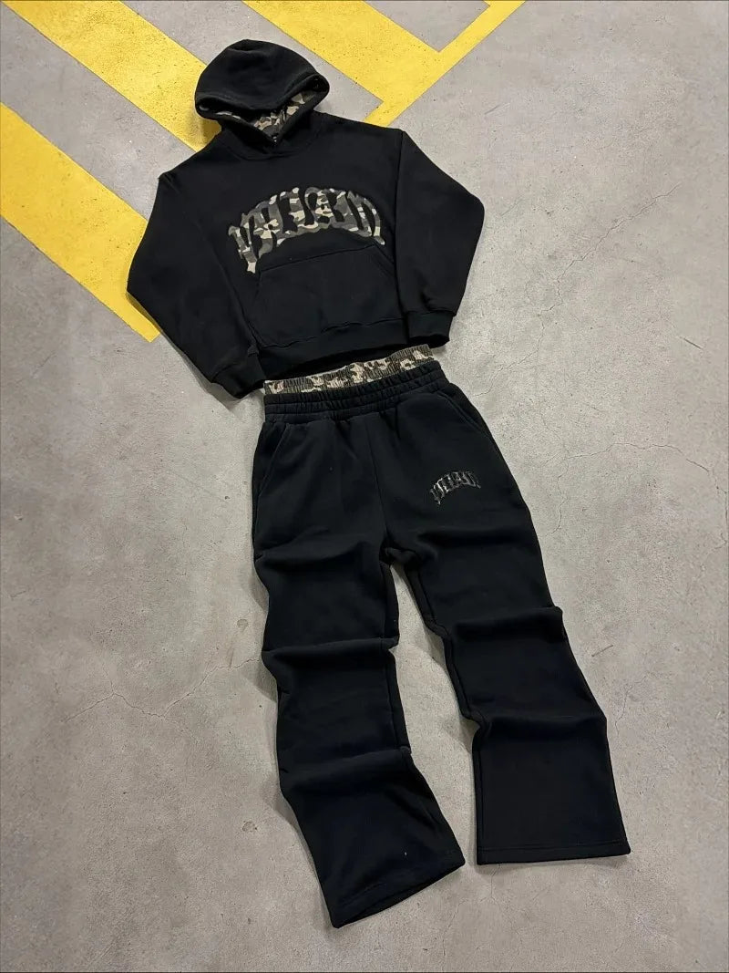 Men's Leopard Print Hoodie & Pants Set