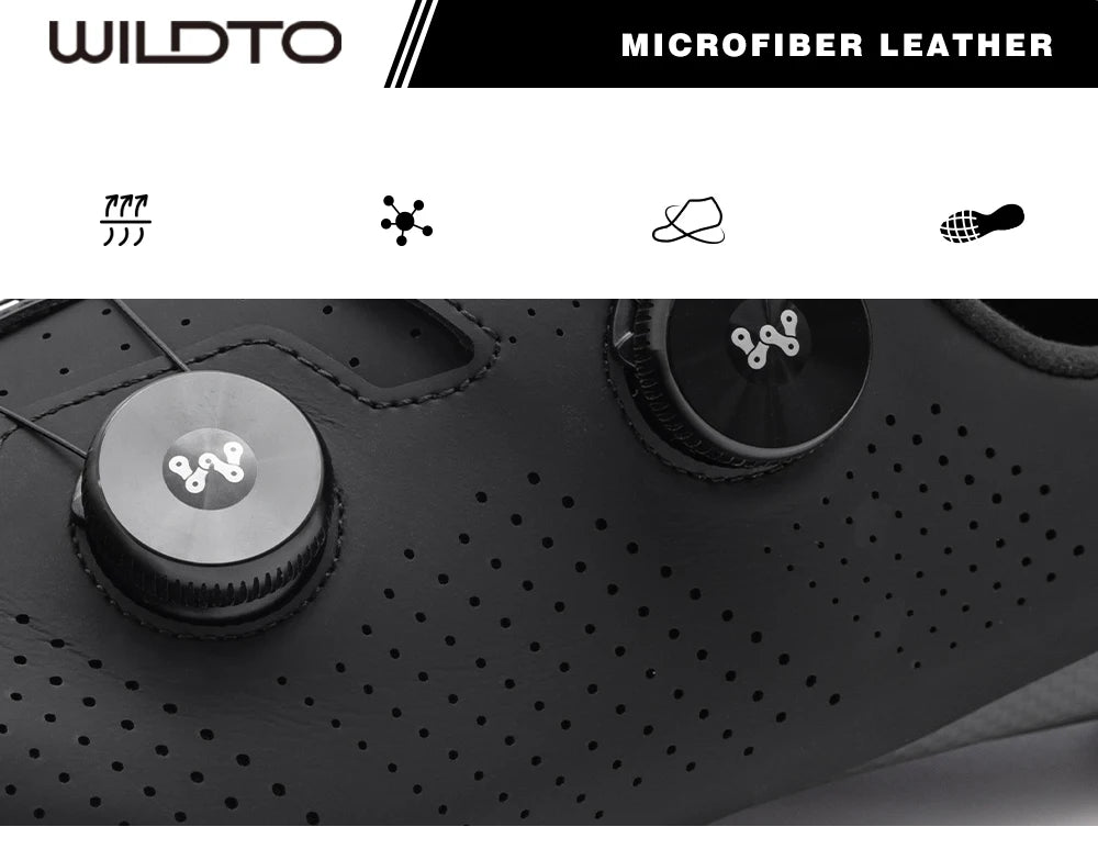 WILDTO Carbon Fiber Sole Cycling Shoes Hardness10 Wear Resistant Road Riding Sneakers Mens Thermoplastic Adjustable Bicyle Shoes
