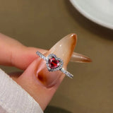 Sterling Silver Sparkling Heart Ring