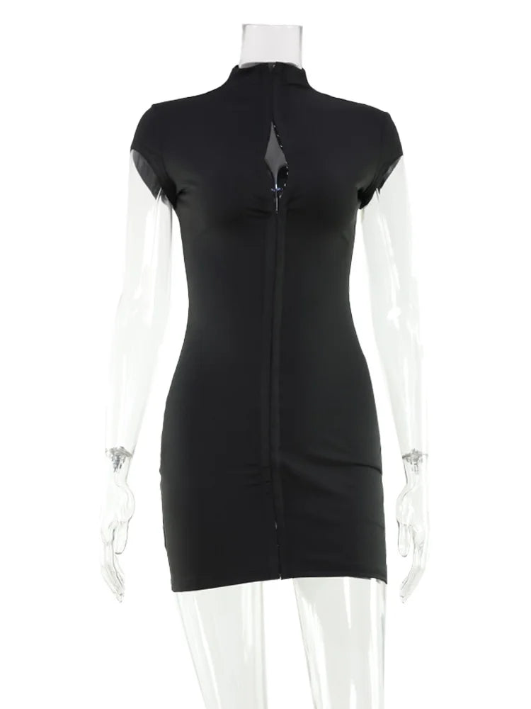 Elegant Bodycon Button-Front Mini Dress